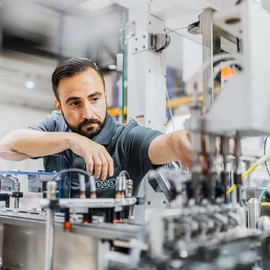 System commissioning Technician commissioning a plant