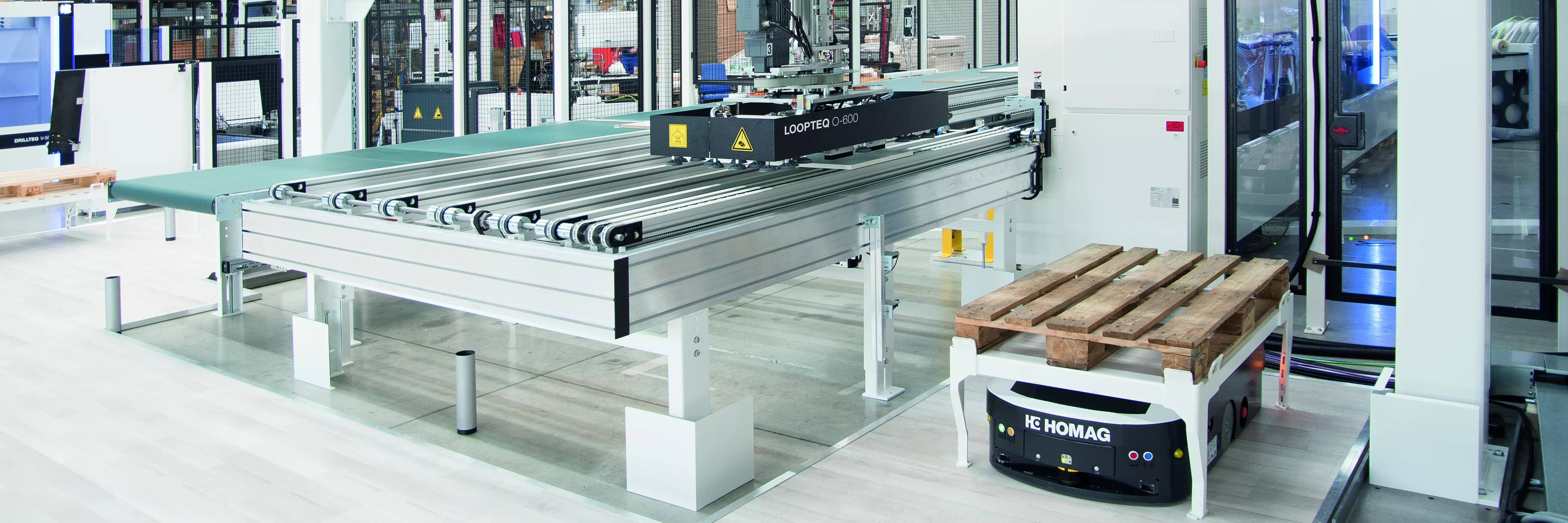 System with HOMAG's automated guided vehicle TRANSBOT