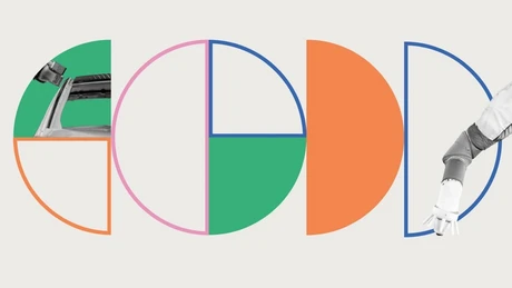 Colorful geometric shapes with paint robot