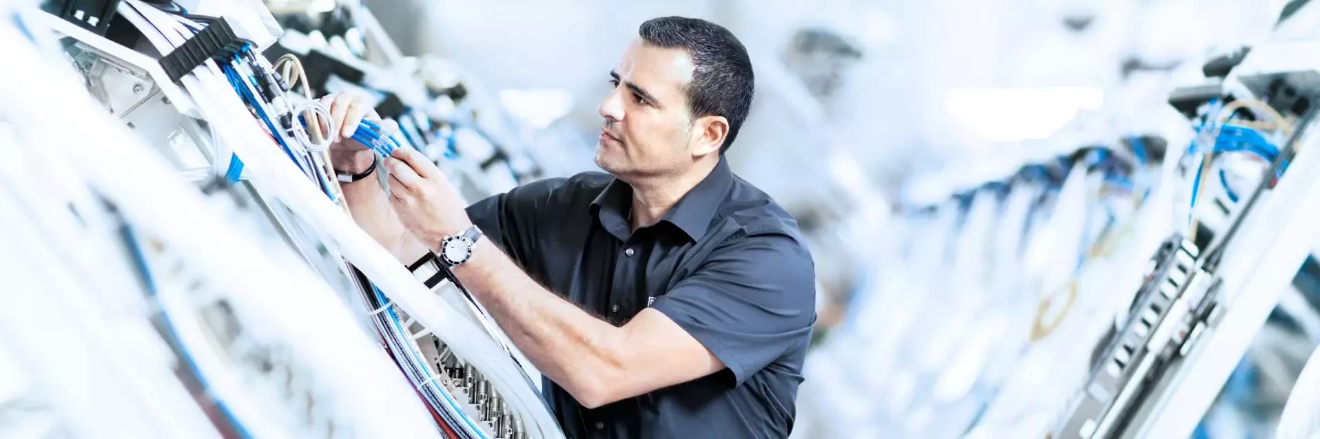 employees at a machine