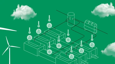 Illustration of an intelligent energy network with EcoQPower