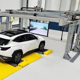 x-proof 360 The Vehicle-in-the-Loop setup for ADAS or autonomous driving function tests using over-the-air stimulation. For the first time, the unique concept enables fast, contactless, and reproducible ADAS/AD functional tests on complete, unmodified vehicles using a virtual traffic environment in a controlled and safe setting.