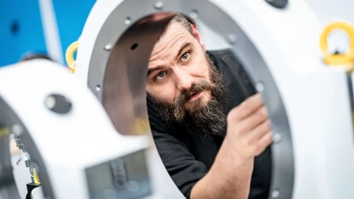 employee working on a machine