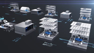 illustration of a factory line 