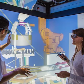 Virtual machine view Schenck RoTec’s 3D CAVE technology enables users to take a close look at machines and systems virtually. At Schenck, this technology is used, for example, to prepare commissioning or for customer training.